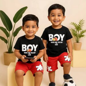 BOY Printed T-Shirt & Shorts Set