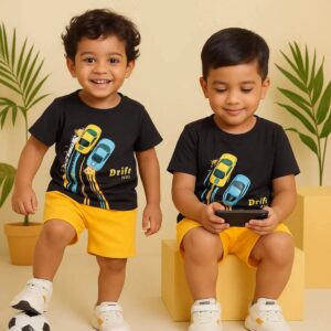 Drift Cars Kids T-Shirt & Shorts Set