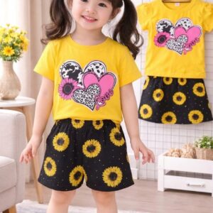 Love & Sunflower Girls T-Shirt & Shorts Set