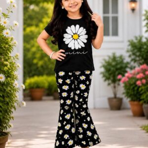 Daisy Flower Girls T-Shirt & Bell-Bottom Set