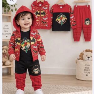 Kids Superhero Printed 3-Piece Winter Set