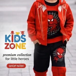 Kids Spider Superhero Printed 3-Piece Winter Set